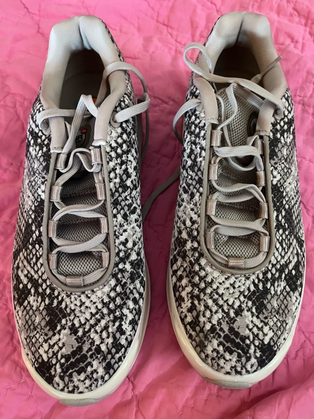 Nike women’s air max dn Snake-Print Athletic Shoes in Gray and Black